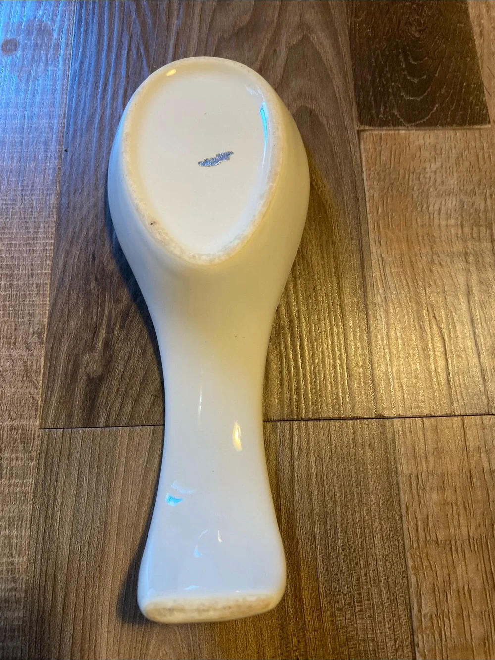 Source Unknown Cream Ceramic Spoon Rest with Pink and Blue Floral Design VINTAGE